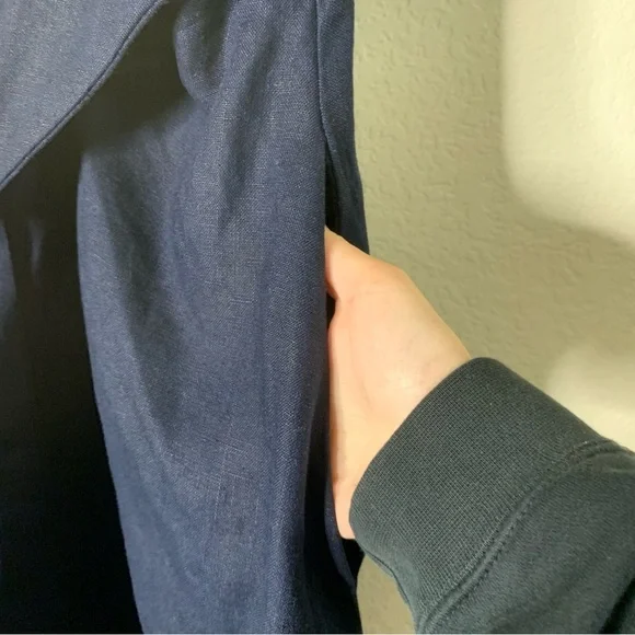 Lauren Ralph Lauren Womens tie front navy 100% linen shirt dress 18 - Picture 4 of 10